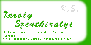 karoly szentkiralyi business card