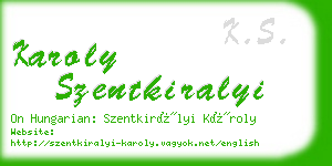 karoly szentkiralyi business card